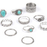 Turquoise 10 Piece Set Joint Combination Ring