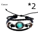 Twelve constellation glass piece couple bracelet