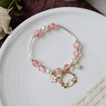 Women's Fashion Pearl And Crystal Beaded Bracelet