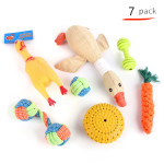 Pet Dog Cotton Rope Bite Resistant Plush Teeth Cleaning Toy Set