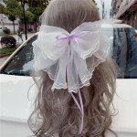 Japanese Soft Girl Lolita Sweet Bow Hairpin Ponytail Hairpin Female Top Clip Headdress