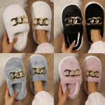 Bunny Hair Baotou Plush Warm Home Slippers