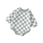 Children's Sweater Chessboard Plaid Jumpsuit Organic Cotton