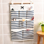 Cotton And Linen Fabric Storage Bag Wall-mounted Buggy Bag Shower Door Rear Multi-layer Hanging Storage Bag