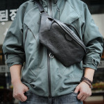 Leather Chest Bag Leather Men's Angled Shoulders