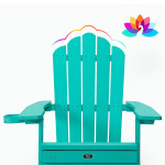 TALE Folding Adirondack Chair With Pullout Ottoman With Cup Holder, Oaversized, Poly Lumber, For Patio Deck Garden, Backyard Furniture, Easy To Install,.Banned From Selling On Amazon