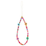 Bohemian Rainbow Polymer Clay Pearl Glass Beaded Phone Chain