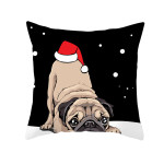 Pet Printing Christmas Peach Skin Fabric Pillow Cover