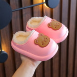 Child Girl Slippers Autumn And Winter Waterproof Non-slip Fluffy Cotton Shoes