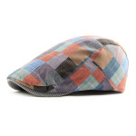 Peaked Cap Women British Checkered Beret