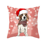 Pet Printing Christmas Peach Skin Fabric Pillow Cover