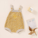 Autumn New Baby Embroidered Strap Knitted Jumpsuit