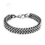 Titanium Steel Bracelet Male Stainless Steel Double Row Front And Back