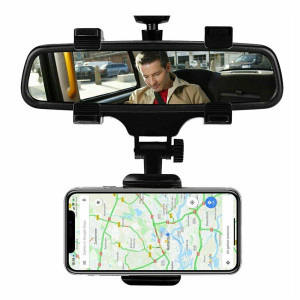 Universal Car Rear View Mirror Mount Stand GPS Cell Phone Holder 360 Rotation US