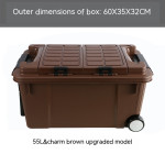 Large High-strength Plastic Storage Box Thickened Trolley On-board Storage Box