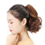 Fake Ponytail Short Curly Hair Claw Clip Realistic Pear Flower Chemical Fiber