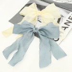 Hairpin Fairy Temperament Sweet Solid Color Mesh Bow Streamer Top Clip On The Back Of The Head