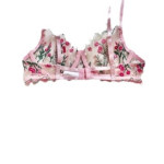 Floral Embroidery Sweet Style Sheer Mesh Underwear