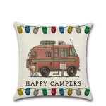 New Cartoon Camper RV Dining Car Series Linen Pillow Case