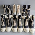 19SS High Top Shoes Secondary Line High Top Canvas Five Mangs Star Satin Old Wax Cloth Silver Pleated TPU Thick Sole