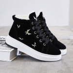 Velvet sneakers velvet panel shoes