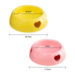 Cat Dog Colorful Bowls Feeders Bowl Plastic Love Pet Food Water Bowl Dog Cat Feeding Bowl Antiskid Leakproof Bowl Pet Supplies