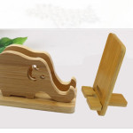 Bamboo Wood Desktop Tablet Portable Baby Elephant Mobile Phone Holder