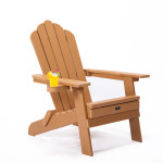 TALE Folding Adirondack Chair With Pullout Ottoman With Cup Holder, Oaversized, Poly Lumber, For Patio Deck Garden, Backyard Furniture, Easy To Install,.Banned From Selling On Amazon