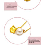 3D Hard Pure Gold 999 Pure Gold Ginkgo Leaf Pearl Necklace For Women