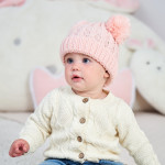 Solid Color Twisted Woolen Yarn Double Ball Children's Hat