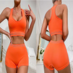 I-shaped Vest Classic Suit Pure Desire Style Sports Underwear Women's Sexy Letters Solid Color Shorts