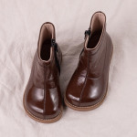 Retro Children's Shoes Middle And Small Children's Solid Color Single Boots