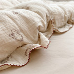 Class A Pure Cotton Gauze Double-layer Lace Retro Style Rabbit Quilt Cover