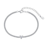 S925 Sterling Silver Diamond Love Bracelet Female