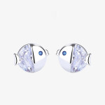 S925 Sterling Silver All-match And Fresh Kissing Gourami Stud Earrings