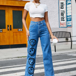 Street Jeans Women's Straight Trousers Blue