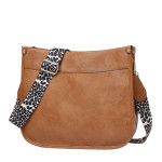 PU Leather Casual Shoulder Messenger Bag Leopard Print Shoulder Strap Tote Bag Large Capacity Minimalist Design