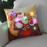 New Christmas Cushion Cover 45x45 Led Light Christmas Decorations For Home Santa Claus Printed Christmas Pillow Case