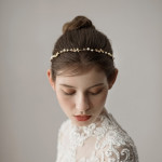 Handmade Bridal Hair Ornament With Beaded Leaves