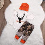 Boys Christmas Romper Black Moose Head Suit