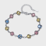 Zircon Colored Glass Ball Color Rose Sky Blue Bracelet