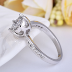 Fashion engagement ring delicate heart and soul zircon ring female jewelry