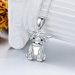 925 Sterling Silver Highland Cow Necklace Cow Earrings Cow Jewelry