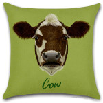 Animal Head Linen Car Pillow Sofa Float Window Cushion Cover