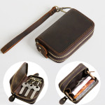 Retro Leather Hand-held Short Key Bag