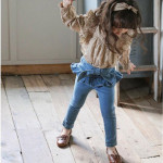 Children Girl Bow Sweet Little Feet Denim Skirt Pants