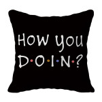 Black Letter Peach Skin Printed Pillow Cover