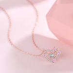 Sterling Silver New Style Hollow Heart Clavicle Chain