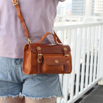 Head Layer Tree Cream Vegetable Tanned Cow Leather Messenger Bag