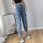 Students' High Waist Loose Overalls Casual